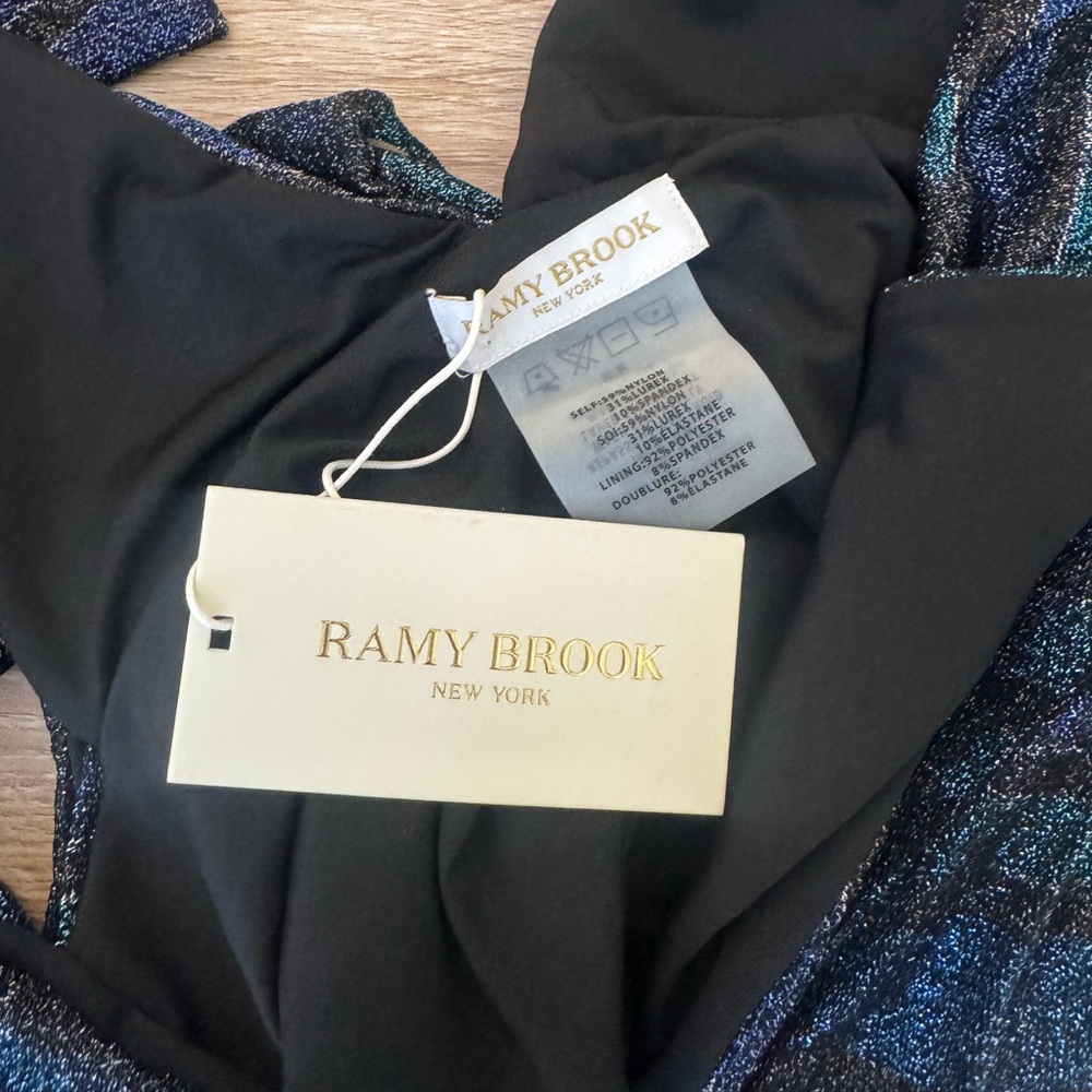 NWT Ramy Brook Printed Shimmery Paradise Sparkle Viona One-Piece Swimsuit Medium - Picture 5 of 10